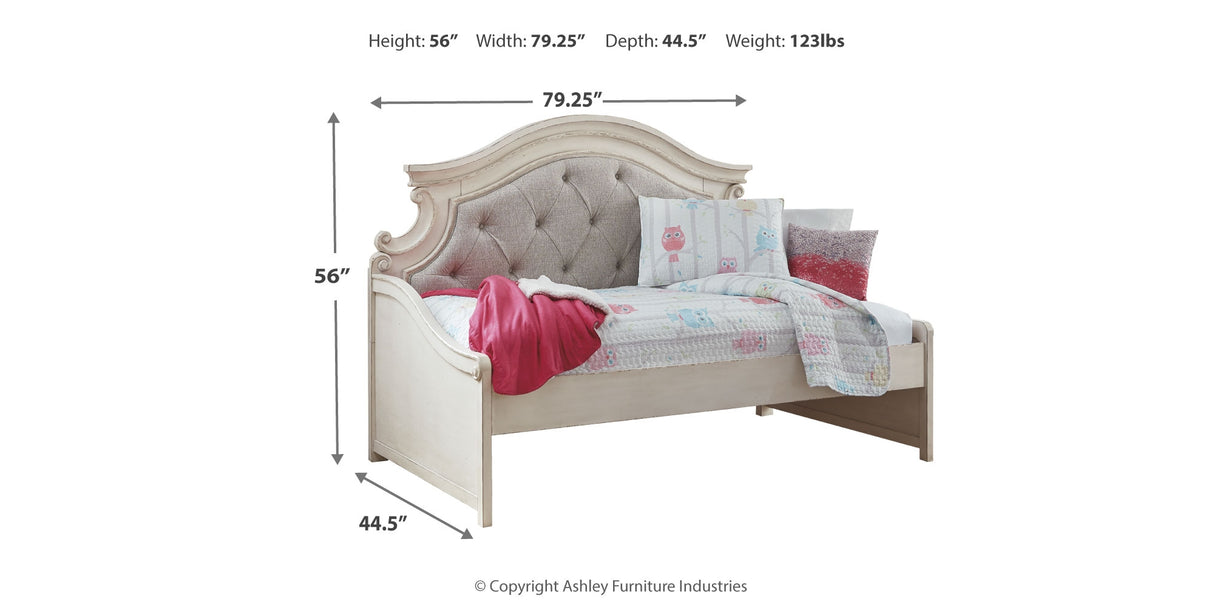 Realyn Twin Day Bed with Storage, Dresser, Mirror and Nightstand from Ashley - Luna Furniture