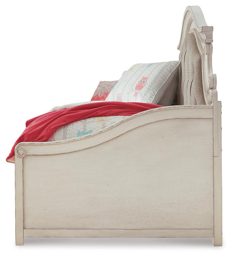 Realyn Chipped White Twin Daybed with 1 Large Storage Drawer from Ashley Furniture - Luna Furniture