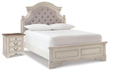 Realyn Chipped White Full Panel Bed and Nightstand from Ashley - Luna Furniture