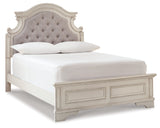 Realyn White Full Panel Bed with Mirrored Dresser in Chipped from Ashley Furniture - Luna Furniture