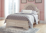 Realyn Two-tone King Panel Bed, Dresser, Mirror and Nightstand from Ashley Furniture - Luna Furniture