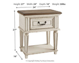 Realyn Two-tone Twin Upholstered Panel Bed and Nightstand from Ashley - Luna Furniture