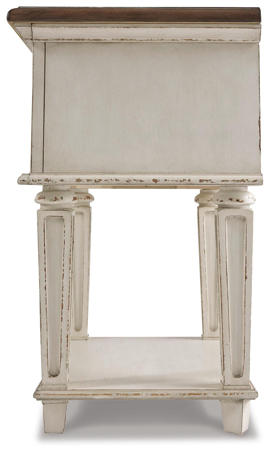Realyn Chipped White Full Panel Bed and Nightstand from Ashley - Luna Furniture