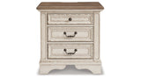 Realyn Two-tone King Panel Bed, Dresser, Mirror and 2 Nightstands from Ashley Furniture - Luna Furniture