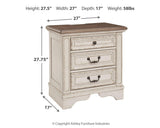 Realyn Chipped White Queen Upholstered Panel Bed, Dresser, Chest and Nightstand from Ashley - Luna Furniture