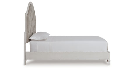 Blendon Rustic Brown Queen Upholstered Panel Bed from Ashley - Luna Furniture
