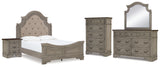Lodenbay Antique Gray Upholstered Panel Bedroom Set from Ashley - Luna Furniture