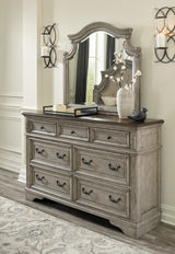 Lodenbay Multi Queen Upholstered Panel Bed, Dresser, Mirror, Chest and 2 Nightstands from Ashley - Luna Furniture
