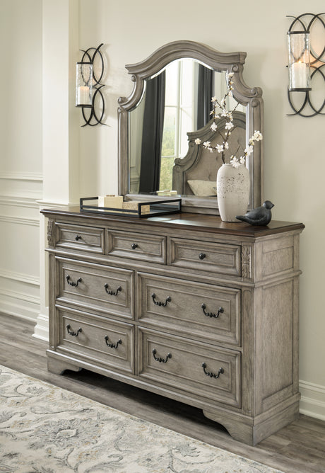 Lodenbay Antique Gray/Brown Dresser and Mirror from Ashley - Luna Furniture