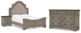 Lodenbay Antique Gray Upholstered Panel Bedroom Set from Ashley - Luna Furniture