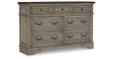 Lodenbay California King Panel Bed with Dresser in Antique Gray from Ashley - Luna Furniture