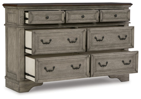 Lodenbay Antique Gray Upholstered Panel Bedroom Set from Ashley - Luna Furniture