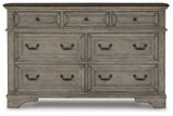 Lodenbay Antique Gray Upholstered Panel Bedroom Set from Ashley - Luna Furniture