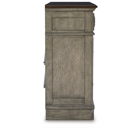 Lodenbay California King Panel Bed with Dresser in Antique Gray from Ashley - Luna Furniture