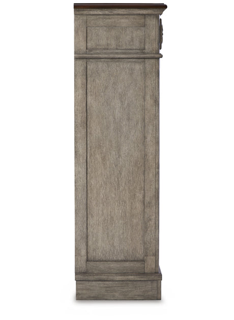 Lodenbay Multi Queen Upholstered Panel Bed, Dresser, Mirror, Chest and 2 Nightstands from Ashley - Luna Furniture