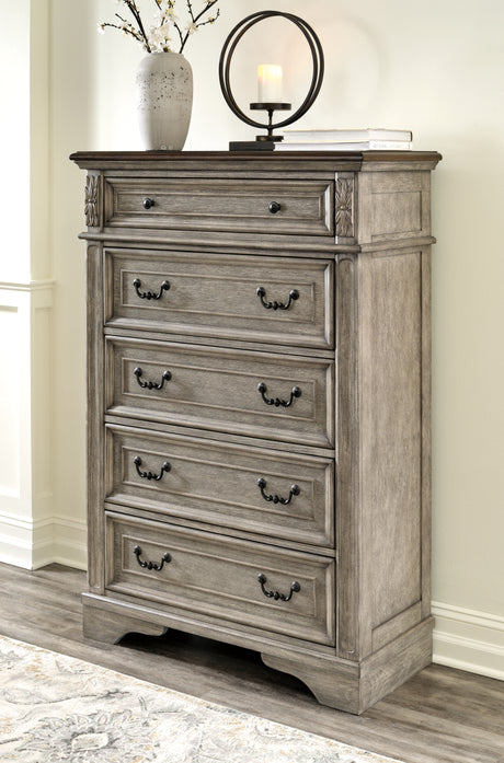 Lodenbay Multi Queen Upholstered Panel Bed, Dresser, Mirror, Chest and 2 Nightstands from Ashley - Luna Furniture