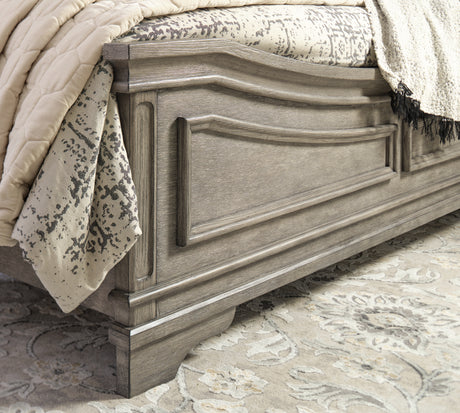 Lodenbay Antique Gray California King Upholstered Panel Bed from Ashley - Luna Furniture