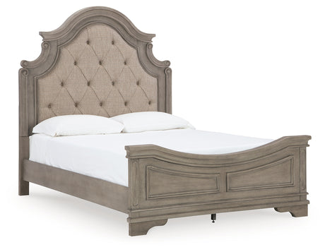 Lodenbay Antique Gray Upholstered Panel Bedroom Set from Ashley - Luna Furniture