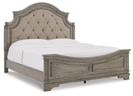 Lodenbay Antique Gray California King Upholstered Panel Bed from Ashley - Luna Furniture