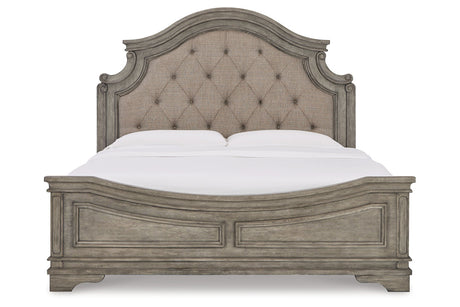 Lodenbay Antique Gray California King Upholstered Panel Bed from Ashley - Luna Furniture