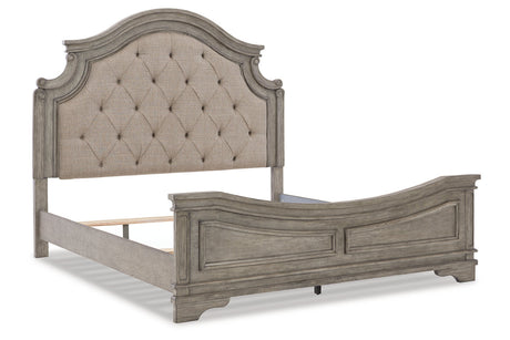 Lodenbay Antique Gray California King Upholstered Panel Bed from Ashley - Luna Furniture