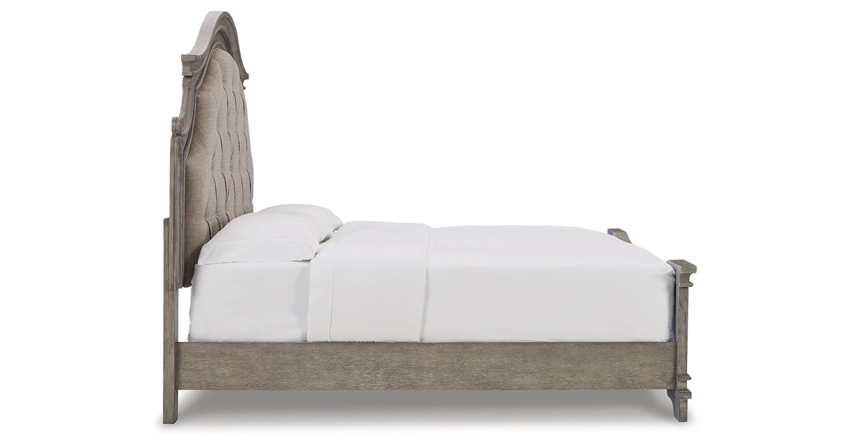 Lodenbay California King Panel Bed with Dresser in Antique Gray from Ashley - Luna Furniture