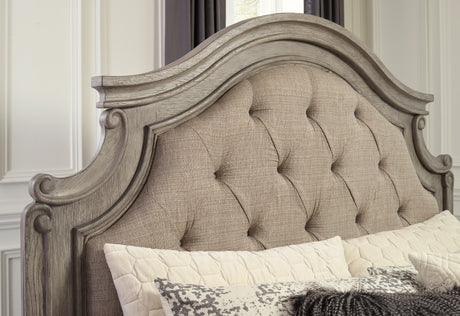 Lodenbay Antique Gray California King Upholstered Panel Bed from Ashley - Luna Furniture