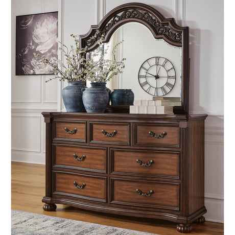 Lavinton Brown Dresser and Mirror from Ashley - Luna Furniture
