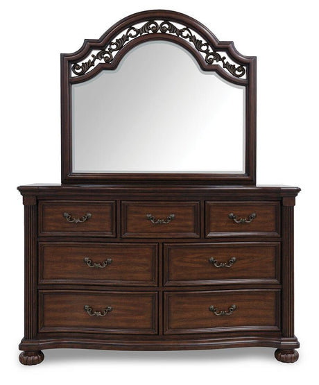 Lavinton Queen Poster Bed, Dresser and Mirror from Ashley Furniture - Luna Furniture