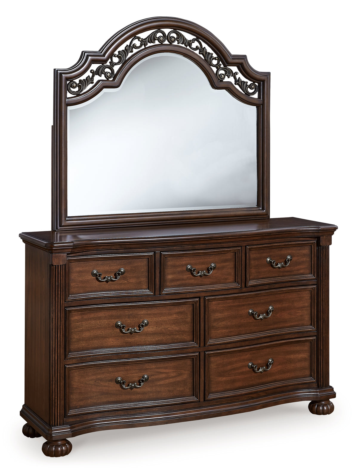 Lavinton Brown King Poster Bed, Dresser, Mirror and Nightstand from Ashley Furniture - Luna Furniture