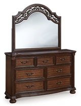 Lavinton Brown King Poster Bed, Dresser, Mirror and Nightstand from Ashley Furniture - Luna Furniture