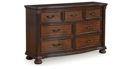 Lavinton California King Poster Bed with Dresser and 2 Nightstands in Brown from Ashley - Luna Furniture