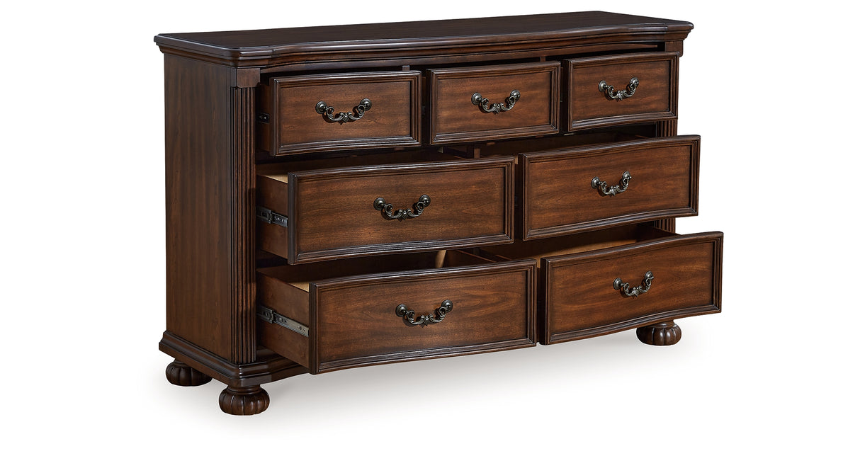 Lavinton Queen Poster Bed with Dresser in Brown from Ashley Furniture - Luna Furniture