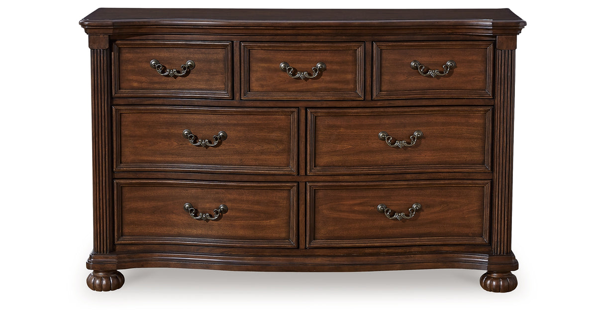 Lavinton California King Poster Bed with Dresser and 2 Nightstands in Brown from Ashley - Luna Furniture