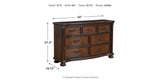 Lavinton King Poster Bed with Dresser and 2 Nightstands in Brown from Ashley - Luna Furniture