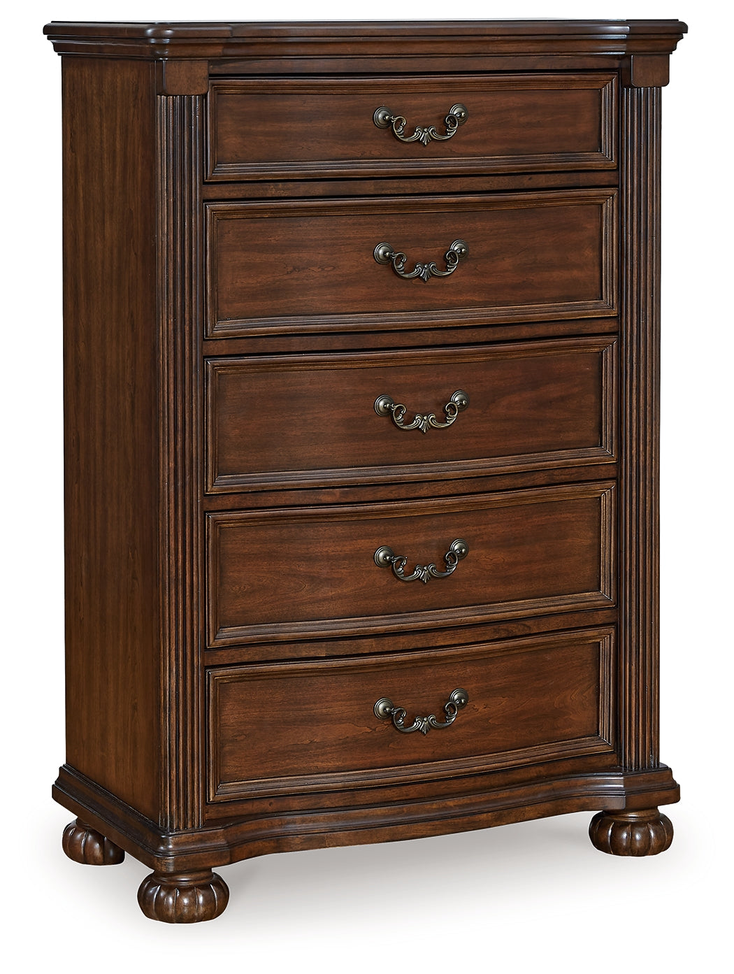 Lavinton Brown Queen Poster Bed, Dresser, Mirror, Chest and 2 Nightstands from Ashley Furniture - Luna Furniture