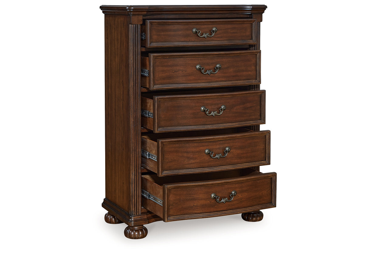 Lavinton King Poster Bed, Dresser, Mirror, Chest and Nightstand from Ashley Furniture - Luna Furniture