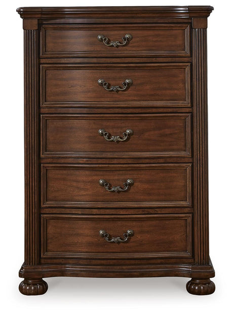 Lavinton King Poster Bed, Dresser, Mirror, Chest and Nightstand from Ashley - Luna Furniture