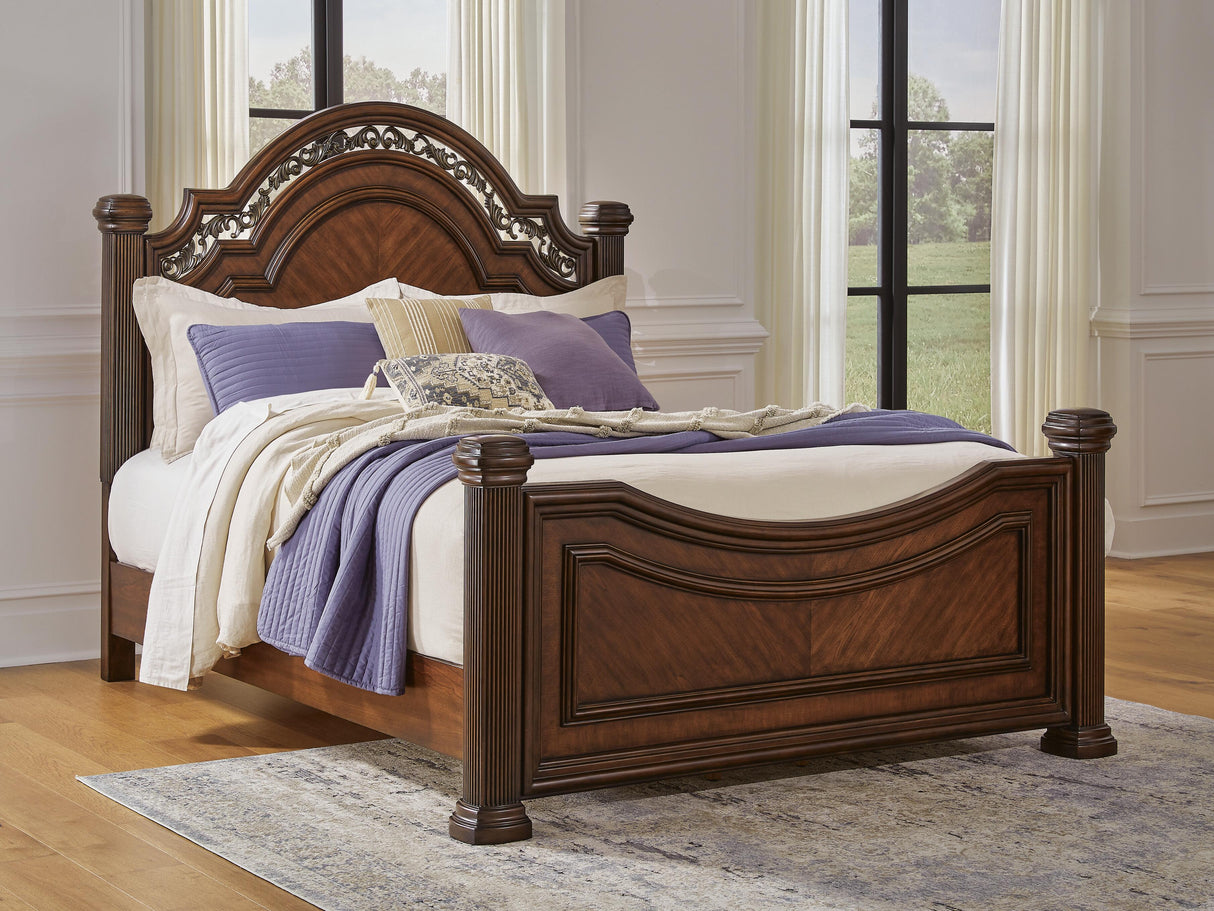 Lavinton Brown Queen Poster Bed from Ashley - Luna Furniture