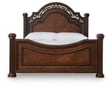 Lavinton Brown Queen Poster Bed, Dresser and Mirror from Ashley - Luna Furniture