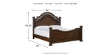 Lavinton California King Poster Bed with Mirrored Dresser and Chest in Brown from Ashley - Luna Furniture