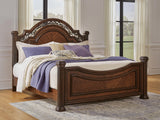 Lavinton Brown King Poster Bed from Ashley - Luna Furniture