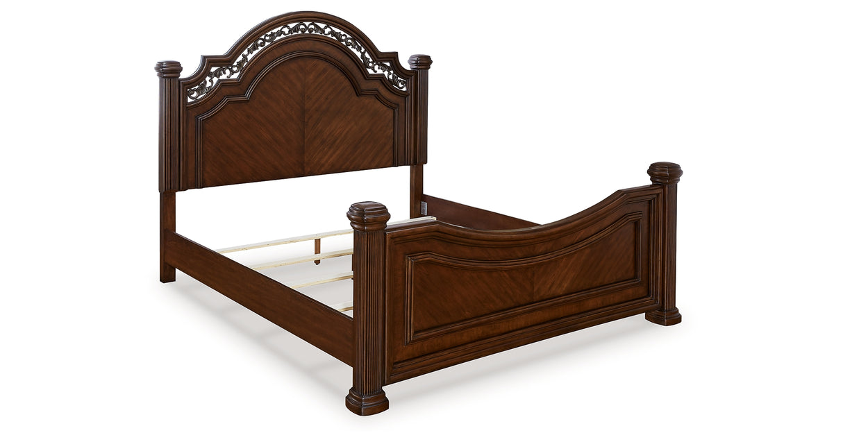 Lavinton King Poster Bed with 2 Nightstands in Brown from Ashley - Luna Furniture