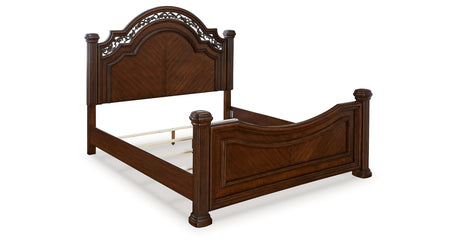 Lavinton Brown California King Poster Bed from Ashley Furniture - Luna Furniture