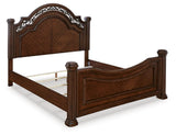 Lavinton Brown Queen Poster Bed, Dresser, Mirror, Chest and 2 Nightstands from Ashley Furniture - Luna Furniture