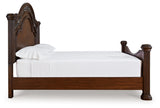 Lavinton Brown King Poster Bed, Dresser, Mirror and Nightstand from Ashley Furniture - Luna Furniture