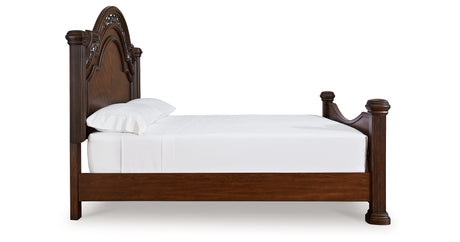 Lavinton Brown California King Poster Bed from Ashley Furniture - Luna Furniture