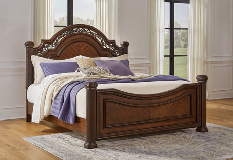 Lavinton Brown California King Poster Bed from Ashley Furniture - Luna Furniture