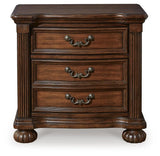 Lavinton Brown California King Poster Bed with Mirrored Dresser and 2 Nightstands from Ashley - Luna Furniture