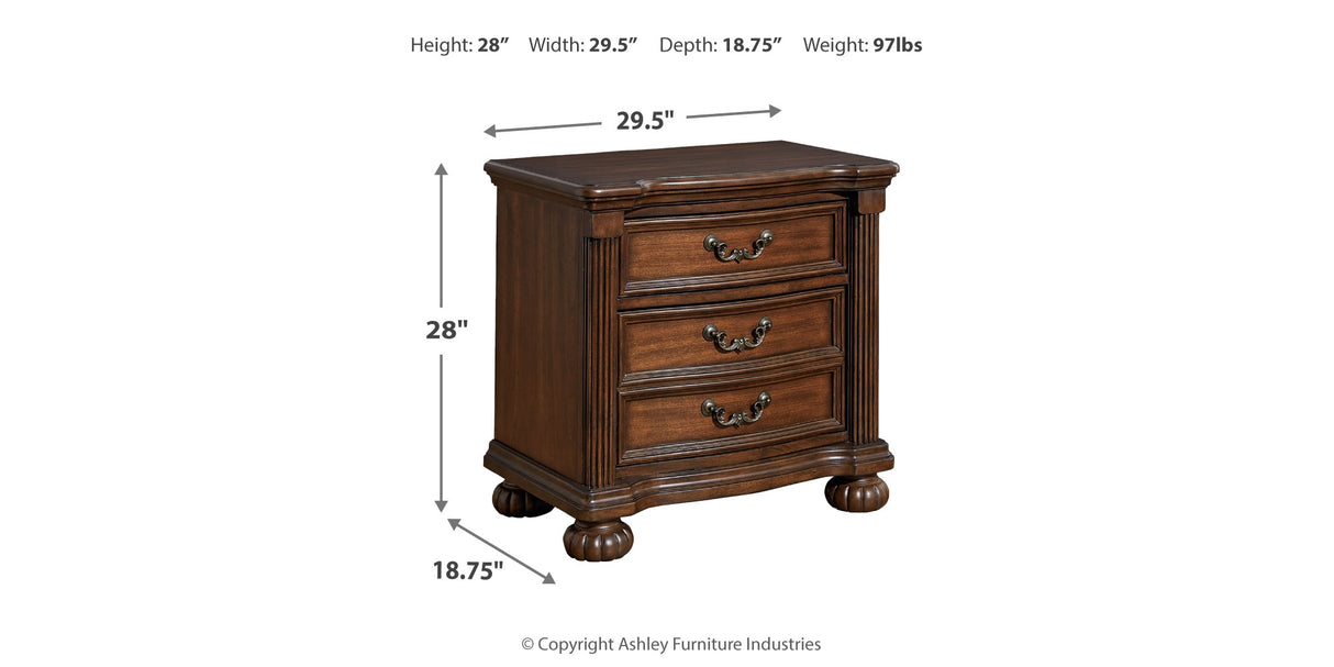 Lavinton Queen Poster Bed with Dresser and 2 Nightstands in Brown from Ashley - Luna Furniture